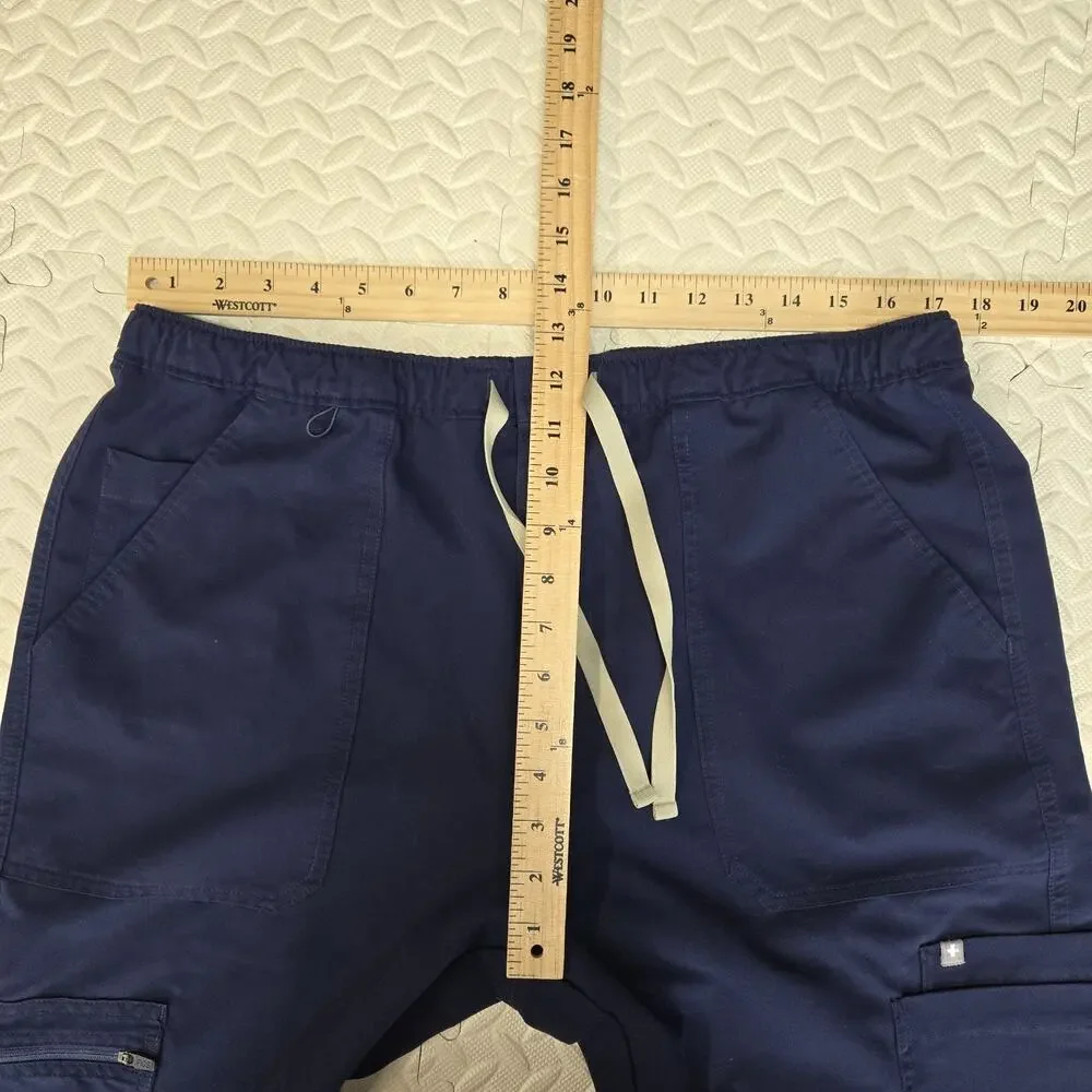 Figs Scrub Pants‎ Mens XL Tall Cairo Cargo Navy Blue Medical Dental Comfort